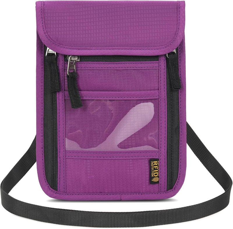 Arouselove Neck Wallet Lightweight RFID Blocking Waterproof Travel Pouch for Women Men - Image 1